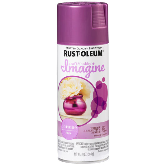 Rust-Oleum Imagine Smooth Chrome Pink Spray Paint 10 oz (Pack of 4)