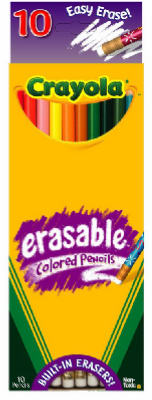 Crayola 68-4410 Erasable Colored Pencils 10 Count                                                                                                     