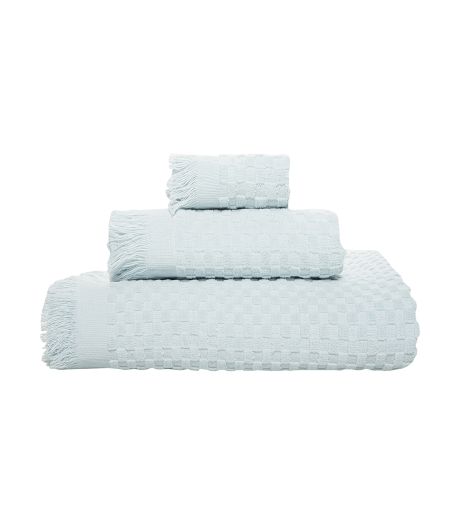 LINIM 3-Pcs Towel with Fringing on Edges 100% Cotton; Bath, Hand, Washcloth Blue