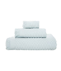 LINIM 3-Pcs Towel with Fringing on Edges 100% Cotton; Bath, Hand, Washcloth Blue