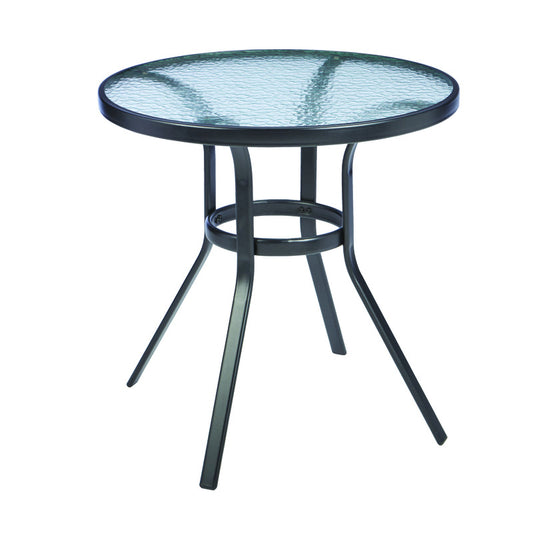 Living Accents Fairview Black Round Glass Bistro Table