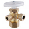 PlumbCraft 1/4 in. Compression in. X 3/8 in. Compression Brass 3-Way Valve