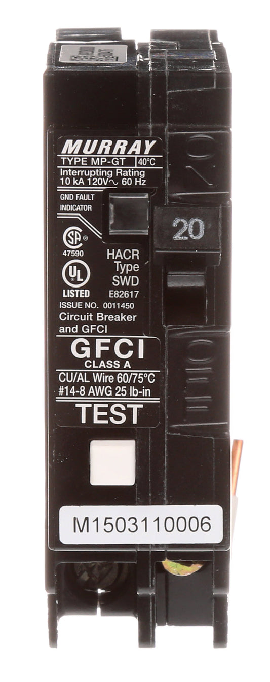 Murray MP120GFAP 20A 1P Self-Test GFCI & Circuit Breaker