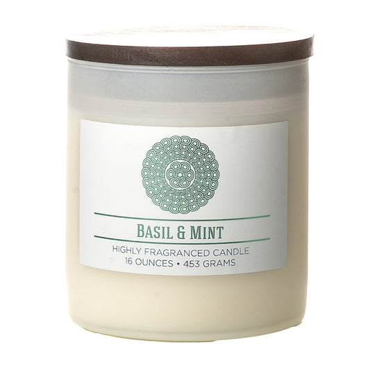 Colonial Candle White Basil and Mint Scent Jar Candle 4.5 in.   H X 3.75 in.   D 16 oz (Pack of 4)