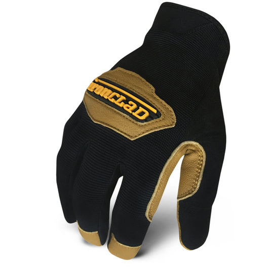 Ironclad  Cowboy  Men's  Indoor/Outdoor  Leather  Light Duty  Gloves  Black/Brown  XXL  1 pk