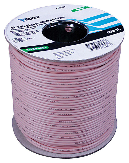 Vanco 500 ft. L Ivory Telephone Station Wire