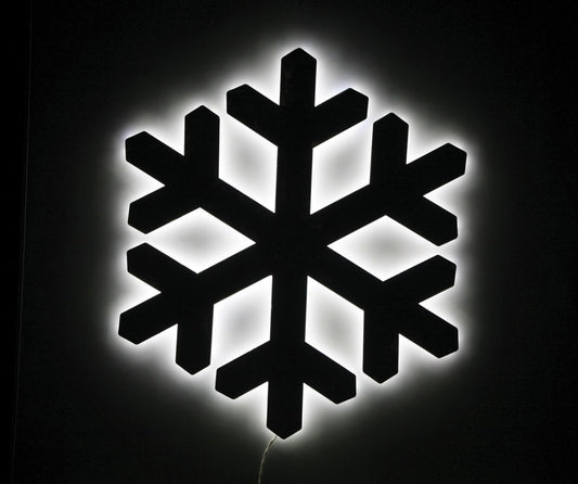 Neo-Neon  Backlit 2D Snowflake  Wall Art  White  PVC  1 pk