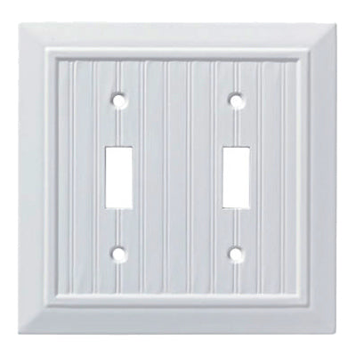 Classic Beadboard Single Double Switch Wall Plate, White