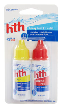 hth  3-Way Test Kit Refill  .75 oz. (Pack of 6)