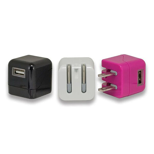 FoneGear Assorted 1 Port Wall Adapter w/ Foldable Plug 1 Port Adapter For Universal (Pack of 12)