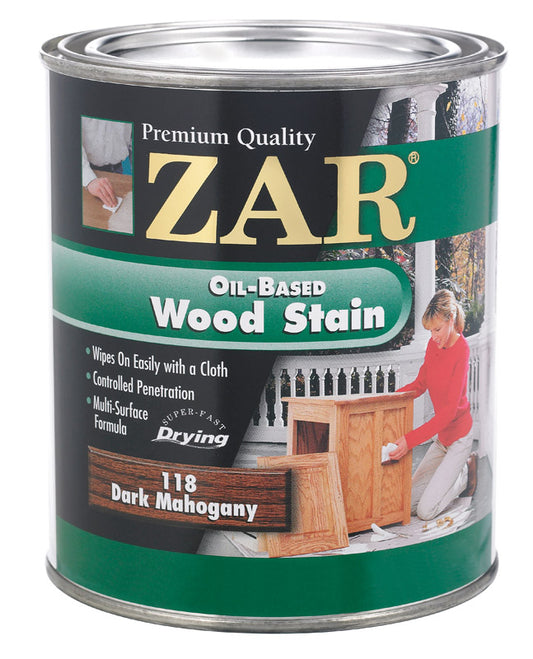 ZAR Semi-Transparent Smooth Dark Mahogany Oil-Based Wood Stain 1 qt. (Pack of 4)