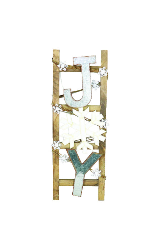 Celebrations Joy/Snow Flake on Ladder Wall Decor Brown Wood, Metal 1 pk (Pack of 4)