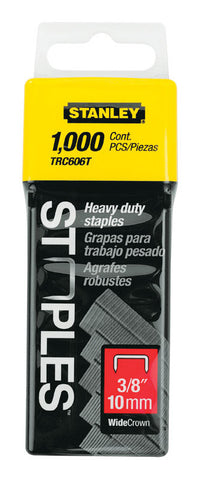 Stanley 3/8 in. L Flat Crown Heavy Duty Staples 1000 pk
