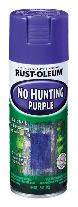 Rust-Oleum No Hunting Purple Spray Paint 12 oz. (Pack of 6)