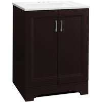 Continental Cabinets Single Dark Espresso Vanity Combo 24 in. W X 18-1/2 in. D X 33-1/2 in. H