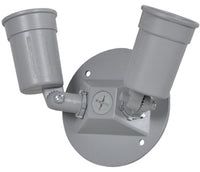 Double Lampholder, Weatherproof, Gray