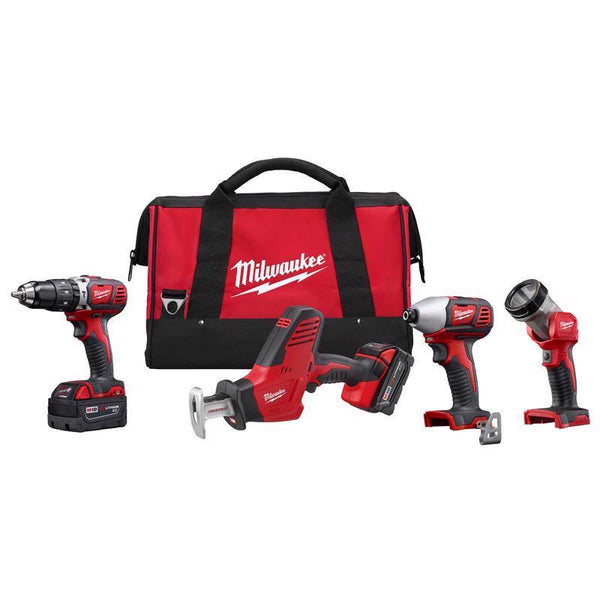 Kit combinado de 4 herramientas inalámbricas con escobillas M18 de Milwaukee