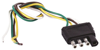 Trailer End Connector Harness, 4-Way Flat, 12-In.
