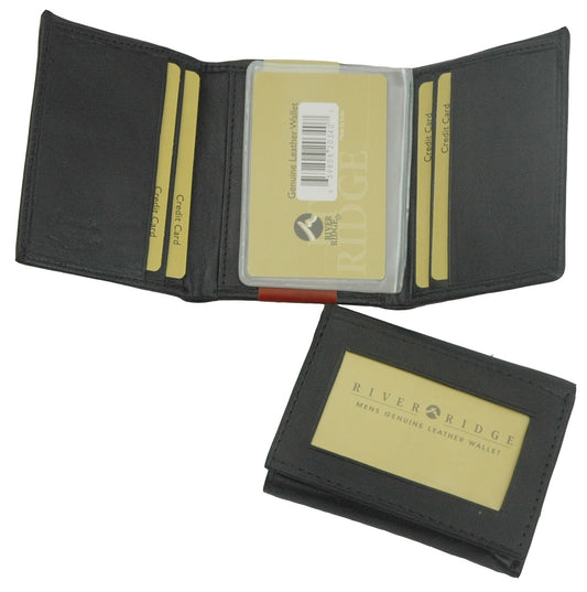 Punita Group 02049 Black Lambskin Leather Trifold Men'S Wallet