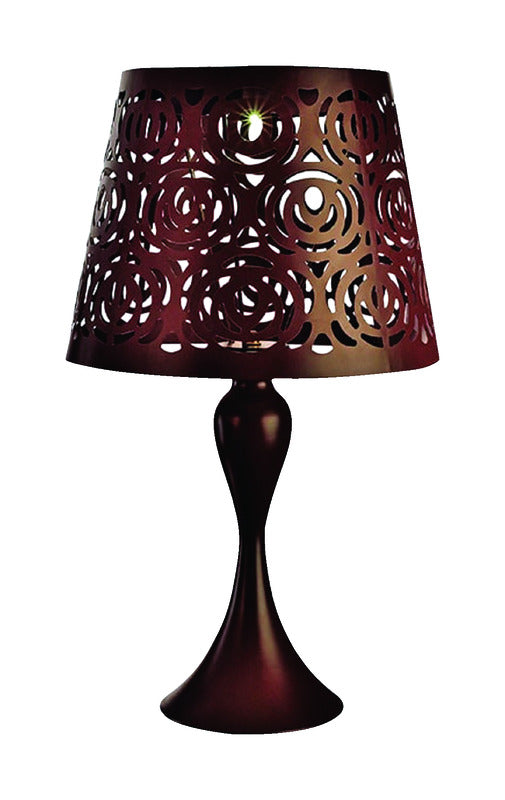 Paradise Lighting Brown Metal 17.32 in. H Table Lamp Outdoor Solar Decor