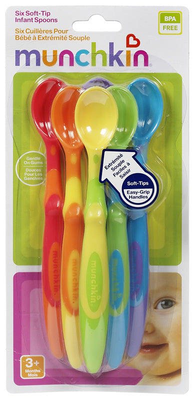 Munchkin 10062 Soft-Tip Infant Spoons 6 Count Assorted