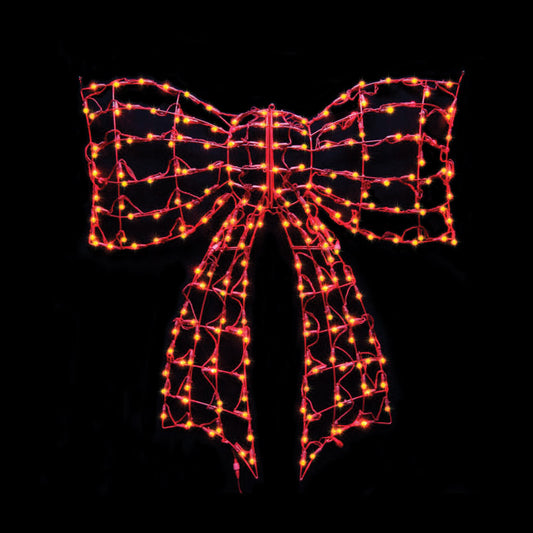 Celebrations  Bow  LED Christmas Decoration  Red  Metal  1 each