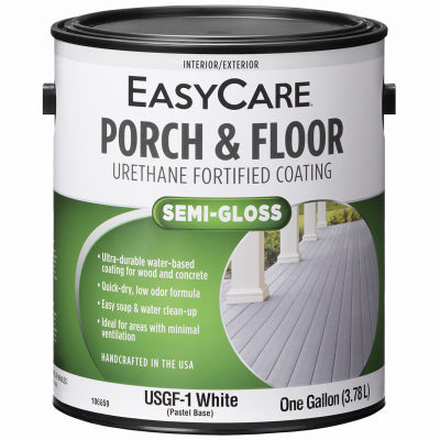 Exterior Semi-Gloss Porch & Floor Coating, Urethane Fortified, White, Pastel Base, 1-Gal. (Pack of 2)
