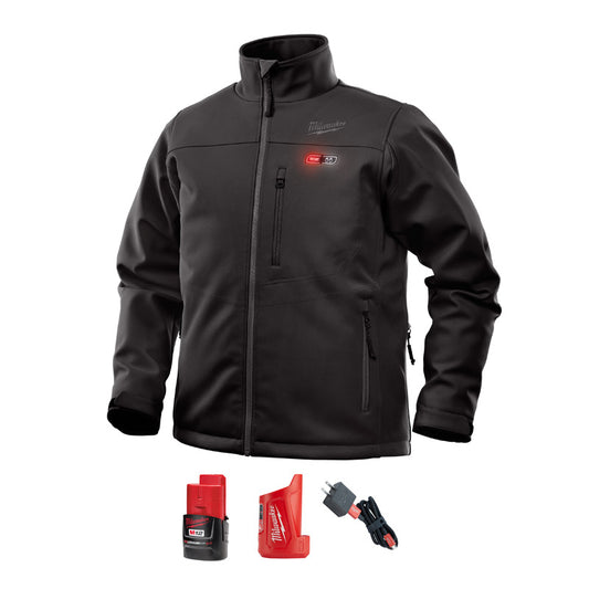 Milwaukee M12 ToughShell XXL Long Sleeve Unisex Full-Zip Heated Jacket Kit Black