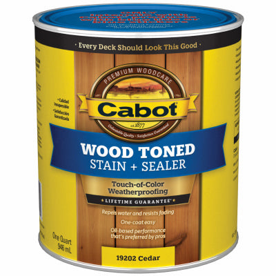 Cabot Transparent 19202 Cedar Oil-Based Natural Oil/Waterborne Hybrid Deck and Siding Stain 1 qt. (Pack of 4)