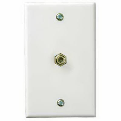 Coaxial Cable Wall Plate, White (Pack of 6)