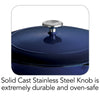 12 in Enameled Cast-Iron Series 1000 Covered Skillet - Gradated Cobalt