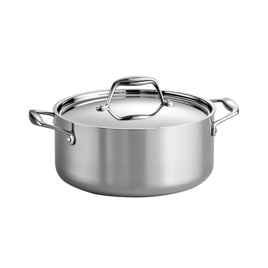 Tri-Ply Clad 5 Qt Covered Stainless Steel Dutch Oven