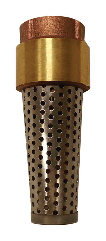 Campbell  2 in. Dia. x 2 in. Dia. Yellow Brass  Spring Loaded  Foot Valve