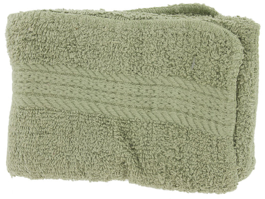 J & M Home Fashions 8623 13 X 13 Olive Green Provence Washcloth (Pack of 3)