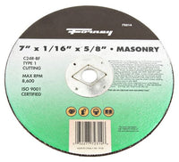 Forney Silicon Carbide/Dual Fiberglass Reinforced Type 1 Masonry Cutting Wheel 7 x 1/16 x 5/8 in.
