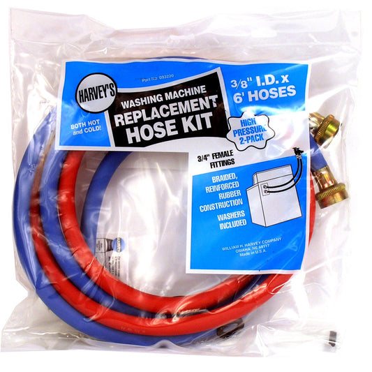 Wm Harvey 93220 6' Red & Blue Washing Machine Inlet Hoses 2 Count
