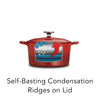3.5 Qt Enameled Cast-Iron Series 1000 Covered Round Dutch Oven - Gradated Red