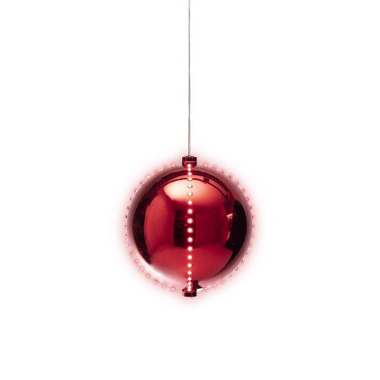 Alpine LED Red Tall Glowing Ball Ornament