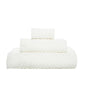 LINIM 3-Pcs Towel with Fringing on Edges 100% Cotton Bath, Hand, Washcloth White