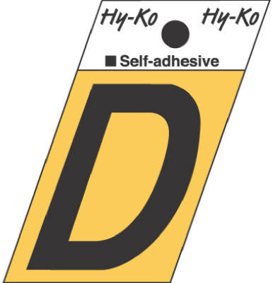 Hy-Ko 1-1/2 in. Black Aluminum Letter D Self-Adhesive 1 pc. (Pack of 10)
