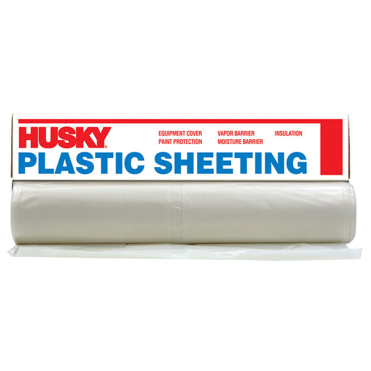 Husky Plastic Sheeting 6 mil T X 10 ft. W X 100 ft. L Polyethylene Clear