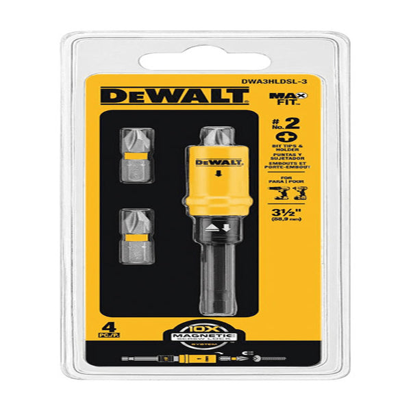 Juego de brocas y soporte de bloqueo de tornillos S2 de acero para herramientas DeWalt Max Fit Phillips n.° 2, 4 piezas (paquete de 3)