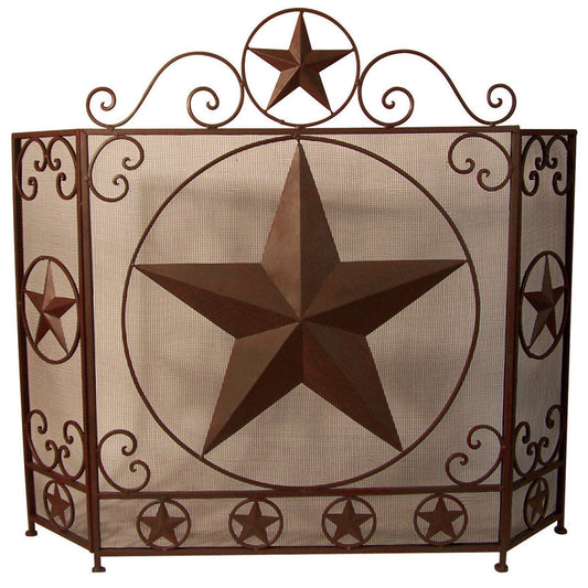 De Leon Collections Metal Fireplace Screen With Star 34.5" X 42.5"