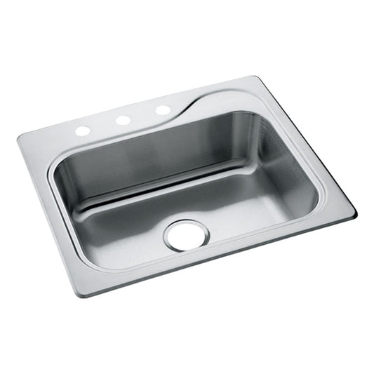 Sterling Southhaven Stainless Steel Top Mount 22 in. W X 25 in. L Single Bowl Kitchen Sink Silver