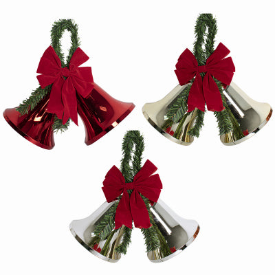 Bell Christmas Decorations, 3 Red, 2 Gold & 1 Silver, 13 x 13-In., 6-Pk. (Pack of 6)