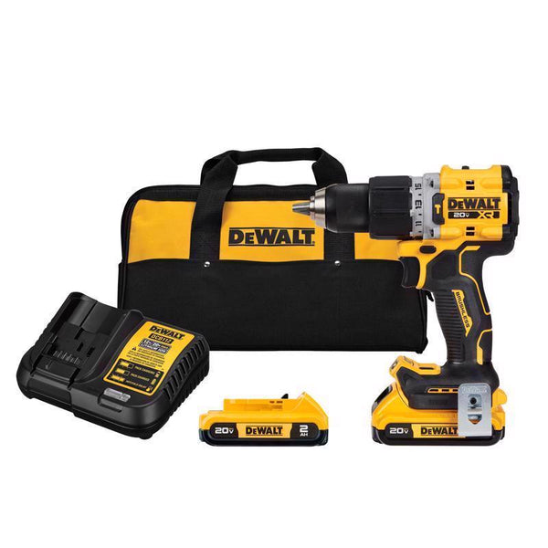 Kit de taladro percutor y atornillador de impacto compacto de 1 herramienta sin escobillas y sin cable DEWALT 20 V máx.