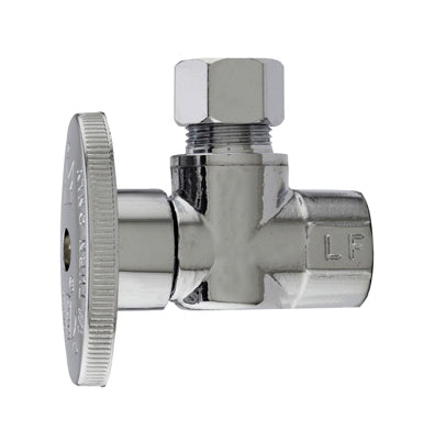 Angle Supply Stop Valve, 1/4 Turn, Chrome, 3/8-In. Female Iron Pipe x 3/8-In. O.D. Compression