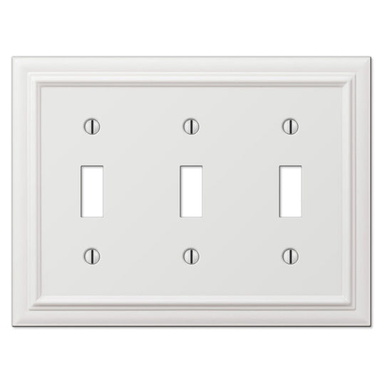 Amerelle Continental White 3 gang Die-Cast Metal Toggle Wall Plate 1 pk