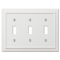 Amerelle Continental White 3 gang Die-Cast Metal Toggle Wall Plate 1 pk