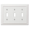 Amerelle Continental White 3 gang Die-Cast Metal Toggle Wall Plate 1 pk